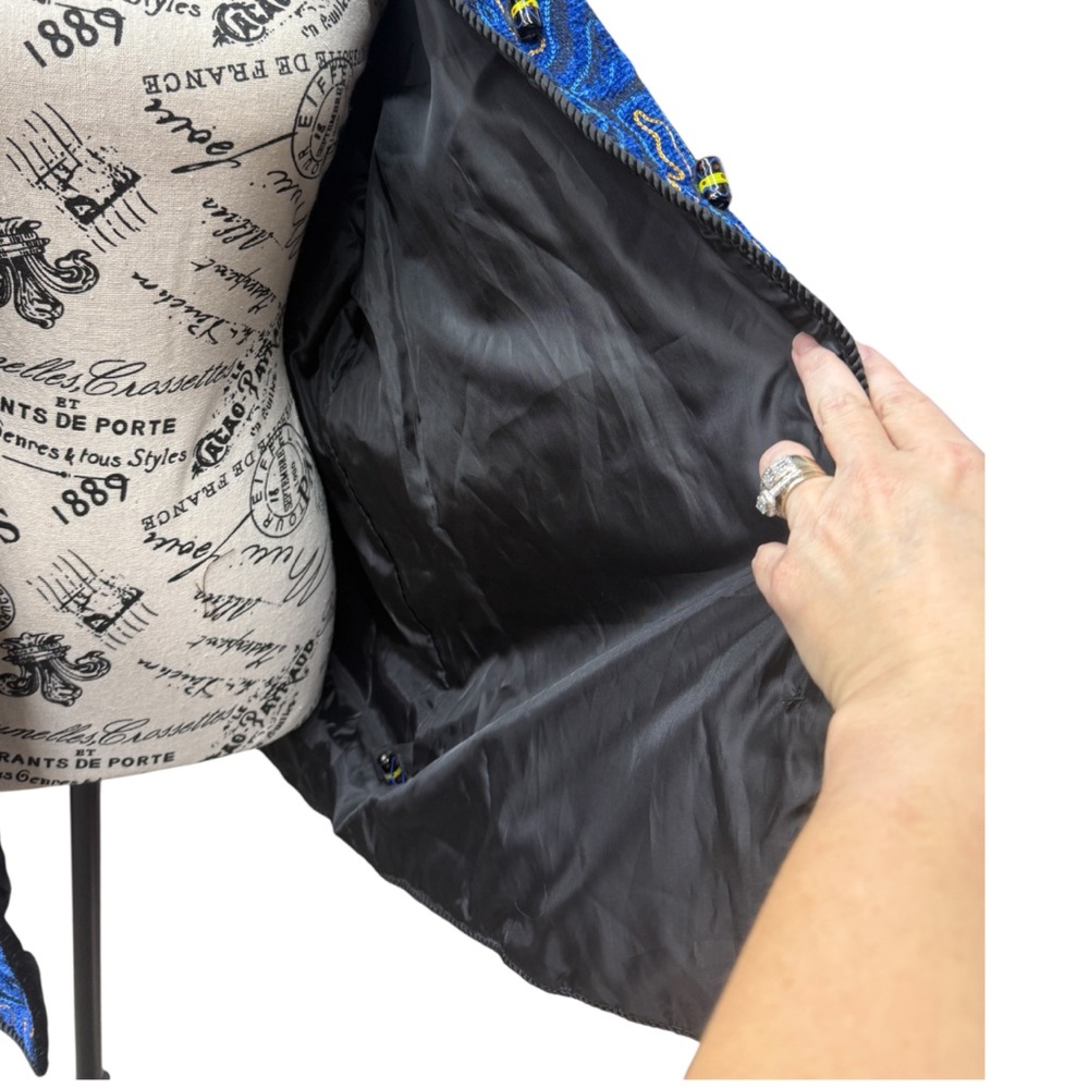 Vintage Indigo Moon Embroidered Boho Jacket Size Large - Picture 7 of 7